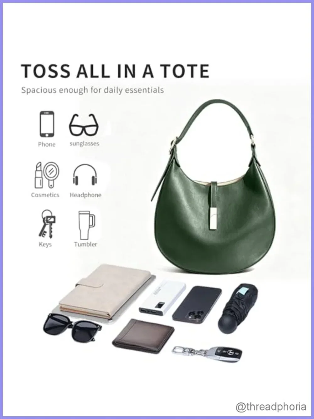 Faux Leather Hobo Shoulder Bag with Adjustable Strap, Zip Pocket